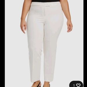 Anne Klein Women's White Straight Leg Bowie Dress Pants Plus Size 18W NWT